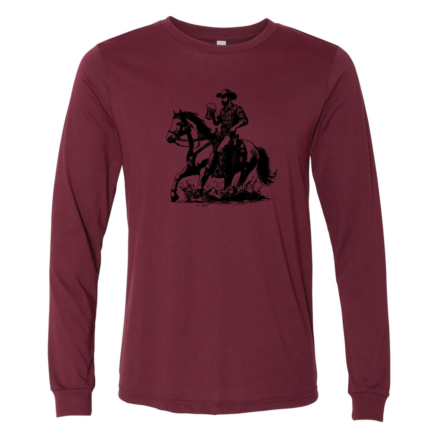 Cowboy Horse Beer Long Sleeve T-Shirt