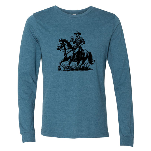 Cowboy Horse Beer Long Sleeve T-Shirt