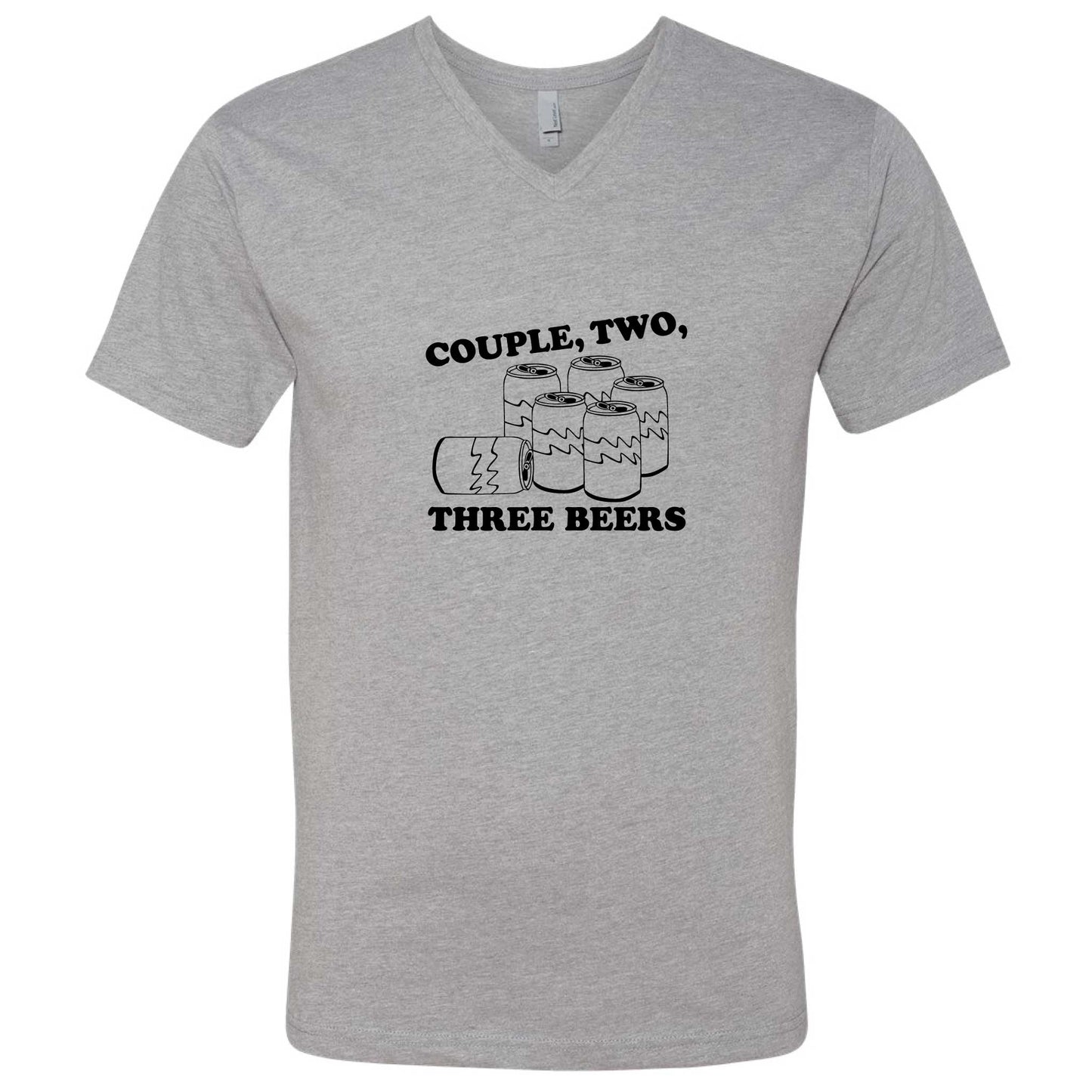 Couple, Two, Three Beers V-Neck T-Shirt