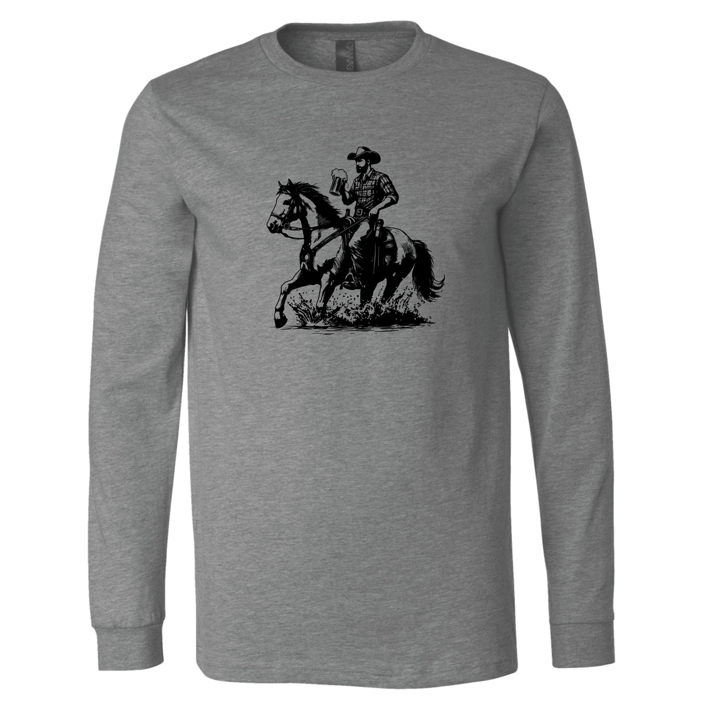 Cowboy Horse Beer Long Sleeve T-Shirt