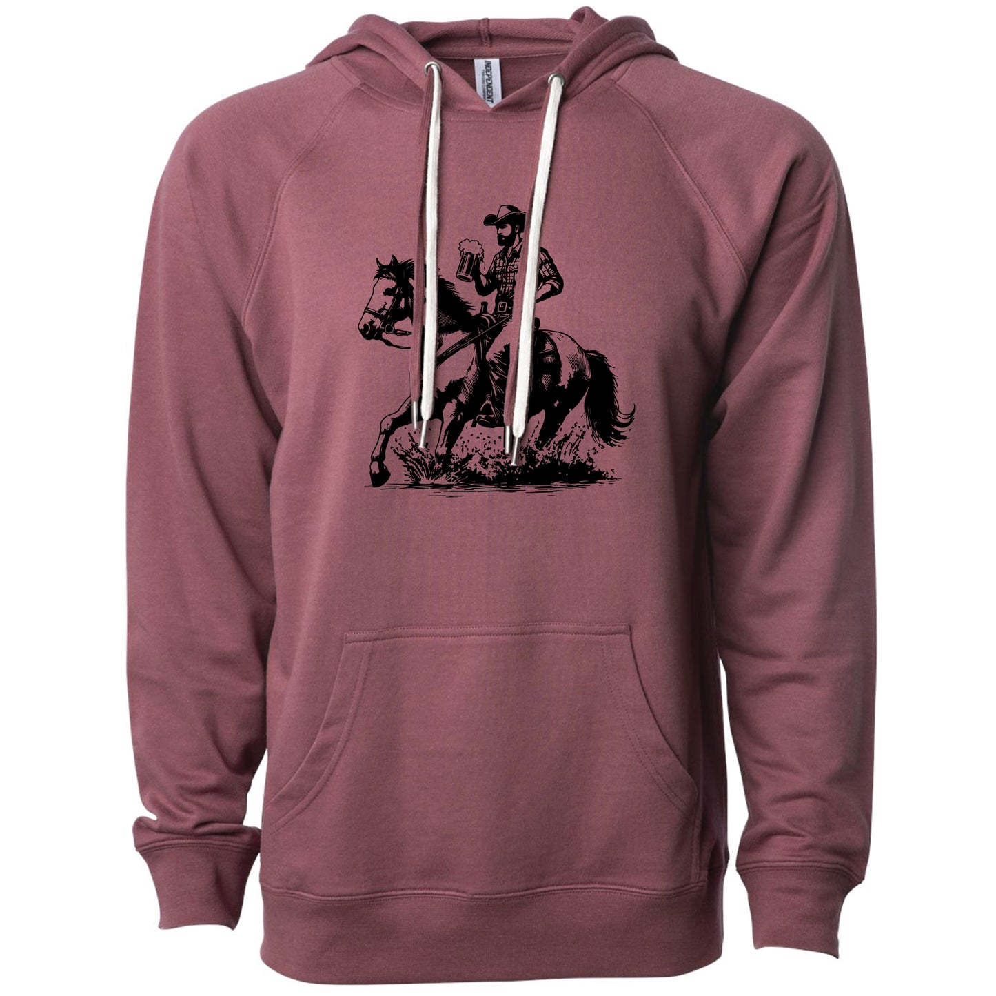 Cowboy Horse Beer Lightweight Hoodie
