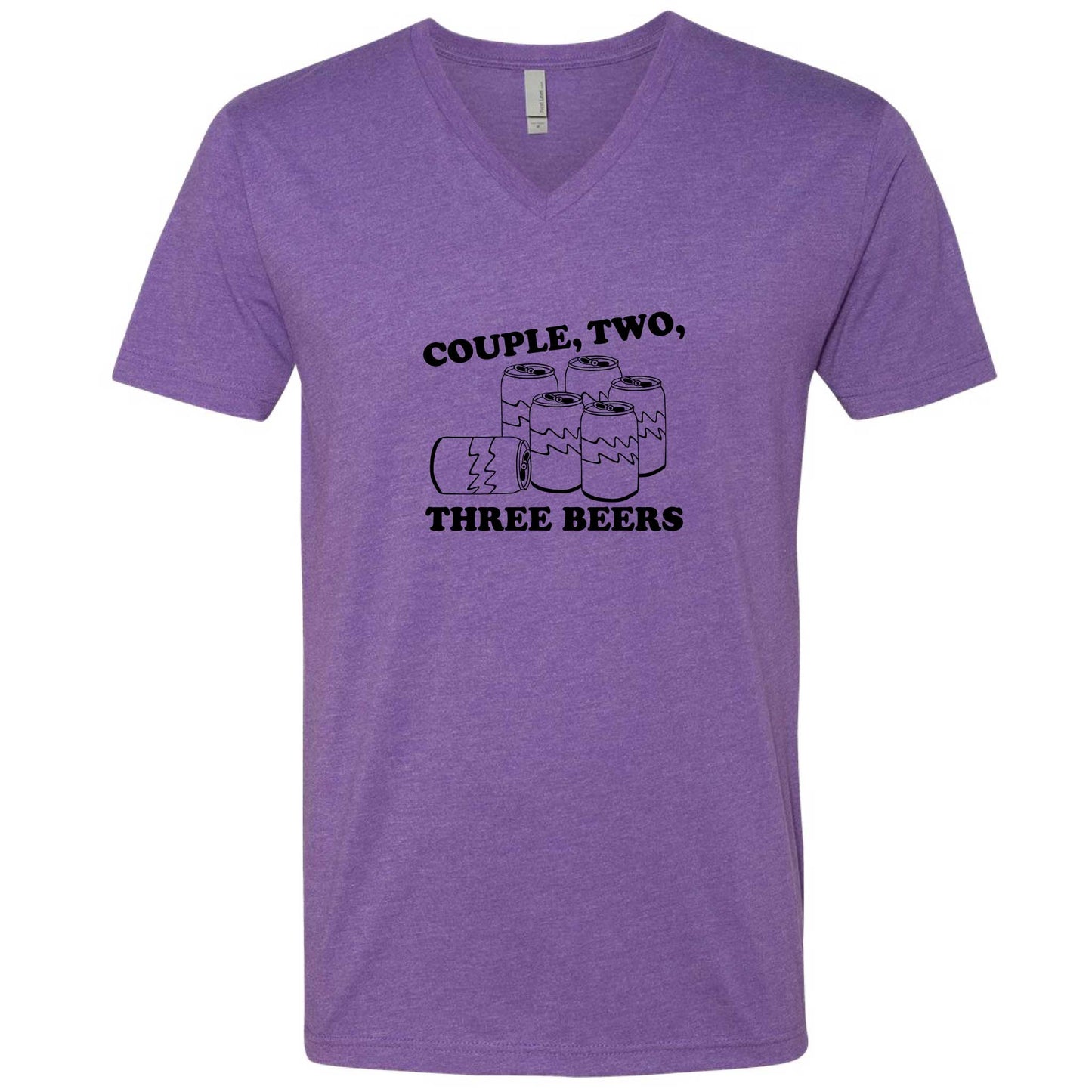 Couple, Two, Three Beers V-Neck T-Shirt